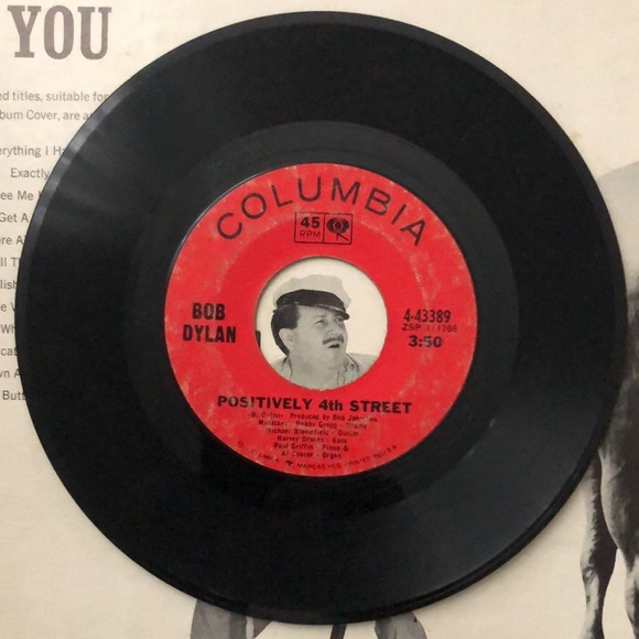 Bob Dylan Positively 4th Street Vinyl 45 Record - Picture 4 of 4
